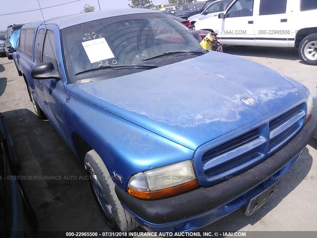 1B7GL22Y1WS755191 - 1998 DODGE DAKOTA BLUE photo 1