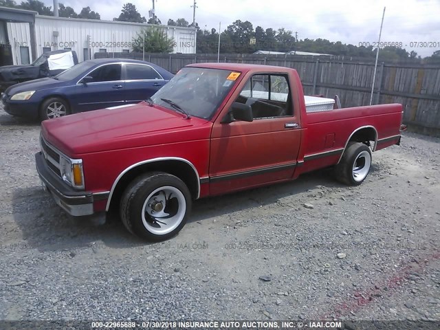 1GCCS14R2M8229163 - 1991 CHEVROLET S TRUCK S10 RED photo 2