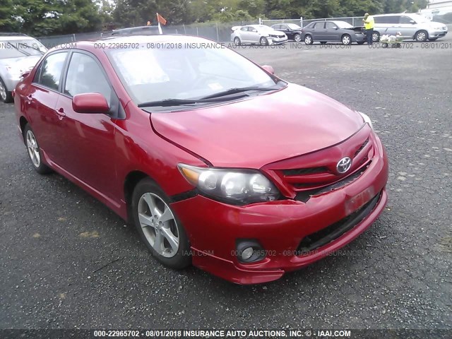 2T1BU4EE0BC618937 - 2011 TOYOTA COROLLA S/LE RED photo 1