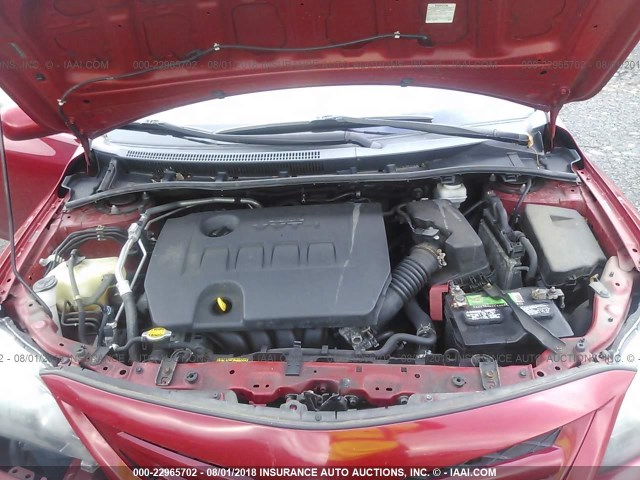 2T1BU4EE0BC618937 - 2011 TOYOTA COROLLA S/LE RED photo 10
