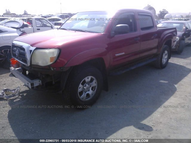 5TELU42N06Z160826 - 2006 TOYOTA TACOMA DOUBLE CAB BURGUNDY photo 2