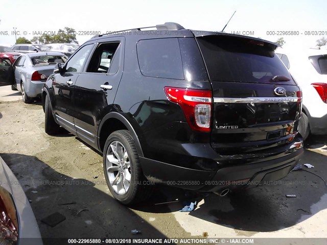 1FM5K8F8XEGB77712 - 2014 FORD EXPLORER LIMITED BLACK photo 3