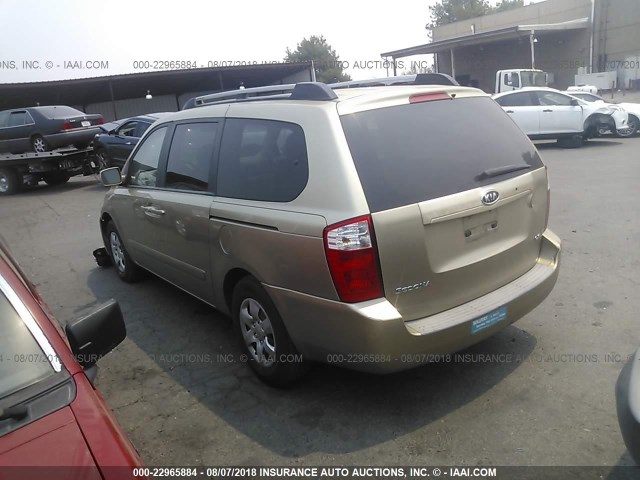 KNDMB233466082284 - 2006 KIA SEDONA EX/LX GOLD photo 3