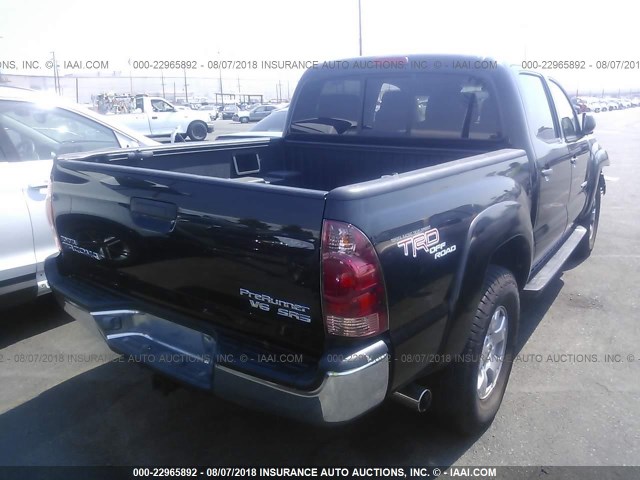5TEJU62N05Z111093 - 2005 TOYOTA TACOMA DOUBLE CAB PRERUNNER BLACK photo 4