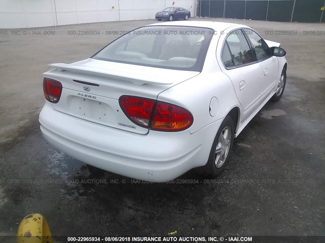 1G3NL52F84C172552 - 2004 OLDSMOBILE ALERO GL WHITE photo 4