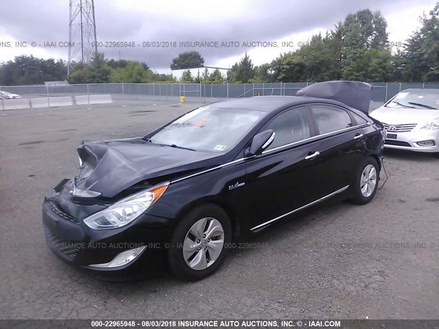 KMHEC4A48DA098504 - 2013 HYUNDAI SONATA HYBRID BLACK photo 2