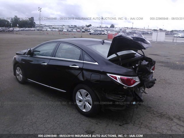 KMHEC4A48DA098504 - 2013 HYUNDAI SONATA HYBRID BLACK photo 3