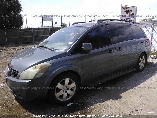 5N1BV28U94N341284 - 2004 NISSAN QUEST S/SE/SL GRAY photo 2