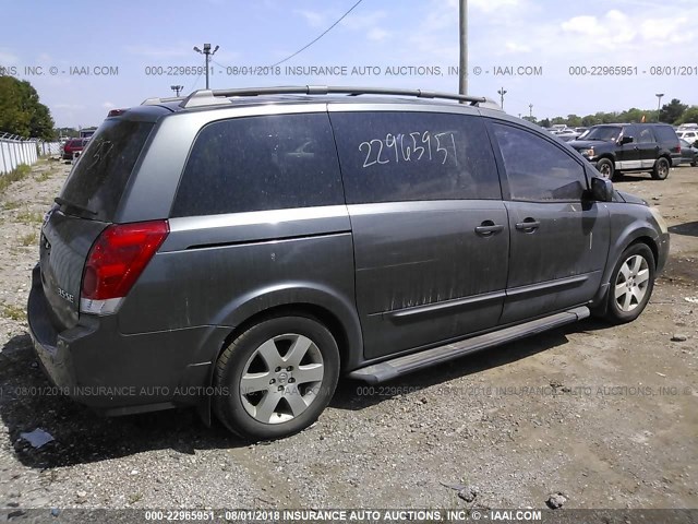 5N1BV28U94N341284 - 2004 NISSAN QUEST S/SE/SL GRAY photo 4