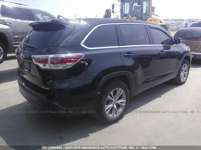 5TDBKRFH8FS090377 - 2015 TOYOTA HIGHLANDER LE/LE PLUS BLACK photo 4