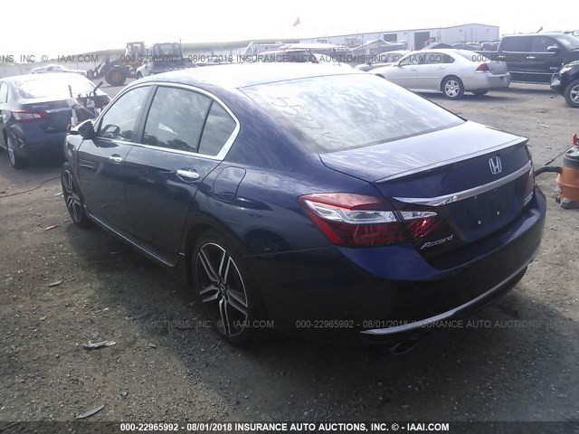 1HGCR2F18HA125236 - 2017 HONDA ACCORD SPORT SPECIAL EDITION Dark Blue photo 3