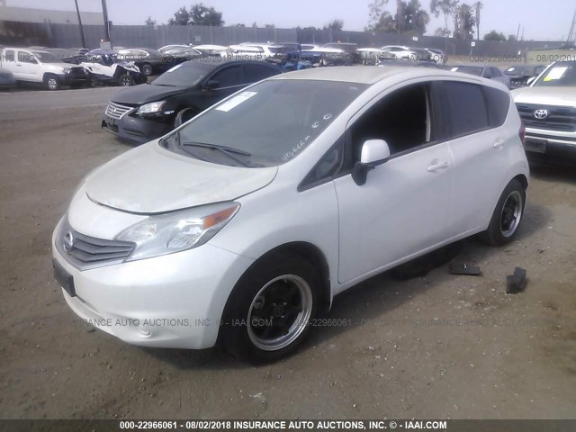3N1CE2CP3EL384274 - 2014 NISSAN VERSA NOTE S/S PLUS/SV/SL WHITE photo 2
