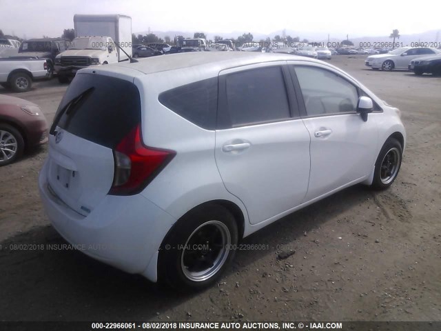 3N1CE2CP3EL384274 - 2014 NISSAN VERSA NOTE S/S PLUS/SV/SL WHITE photo 4