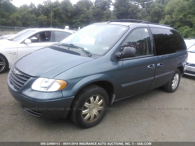 1A4GP45R86B550272 - 2006 CHRYSLER TOWN & COUNTRY  TEAL photo 2