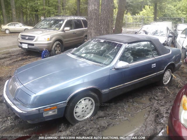 1C3BJ55E4JG363258 - 1988 CHRYSLER LEBARON PREMIUM BLUE photo 2