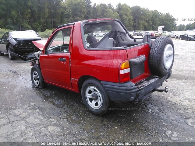 2CNBE18C7X6908165 - 1999 CHEVROLET TRACKER RED photo 3