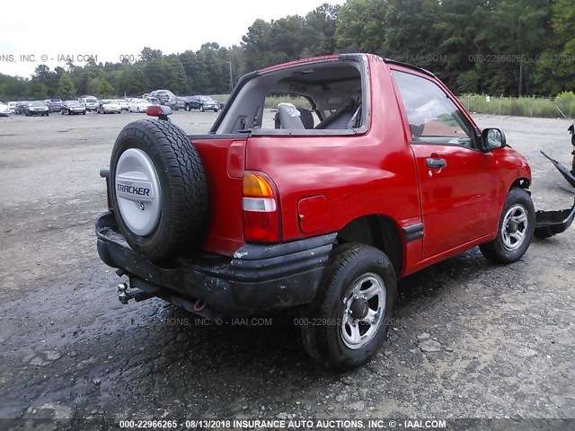 2CNBE18C7X6908165 - 1999 CHEVROLET TRACKER RED photo 4