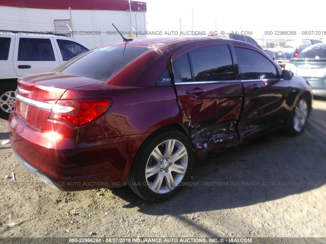 1C3CCBBB0DN609729 - 2013 CHRYSLER 200 TOURING RED photo 4