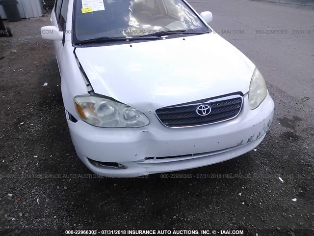 JTDBR32E760084013 - 2006 TOYOTA COROLLA CE/LE WHITE photo 6