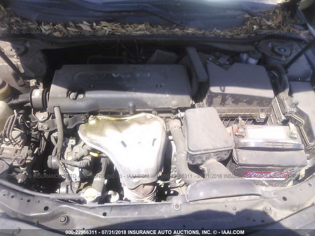 4T1BE46K78U197162 - 2008 TOYOTA CAMRY CE/LE/XLE/SE GRAY photo 10