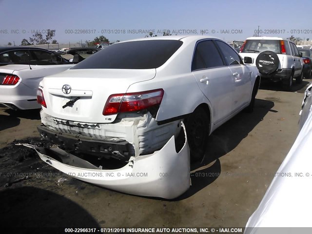 4T1BE46K77U714152 - 2007 TOYOTA CAMRY NEW GENERAT CE/LE/XLE/SE WHITE photo 4