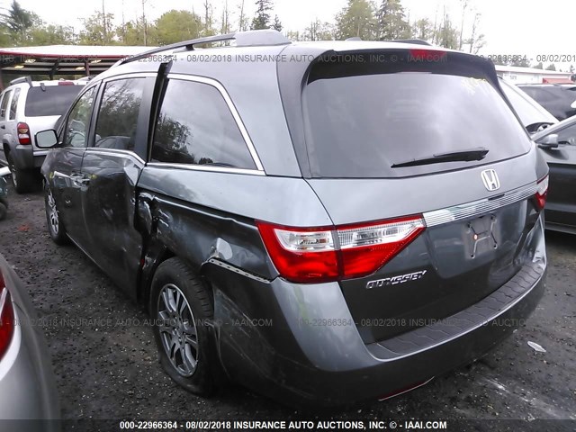 5FNRL5H68DB043139 - 2013 HONDA ODYSSEY EXL GRAY photo 3