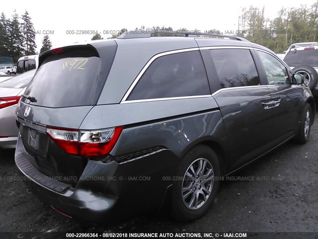 5FNRL5H68DB043139 - 2013 HONDA ODYSSEY EXL GRAY photo 4