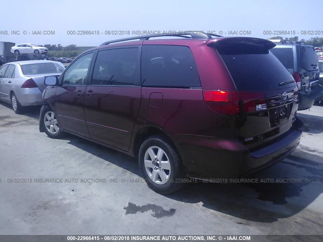 5TDZA23C75S241659 - 2005 TOYOTA SIENNA CE/LE RED photo 3