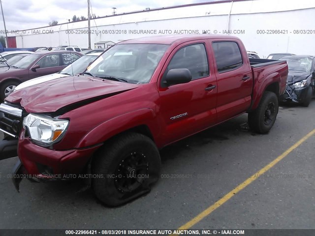 5TFJX4GN8FX050461 - 2015 TOYOTA TACOMA DOUBLE CAB PRERUNNER RED photo 2