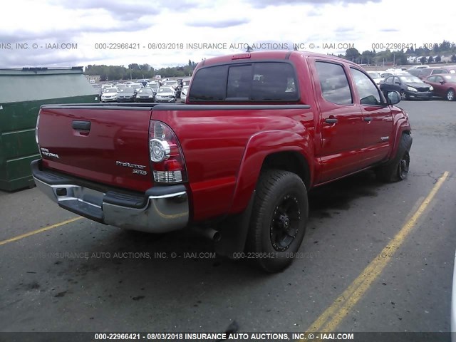 5TFJX4GN8FX050461 - 2015 TOYOTA TACOMA DOUBLE CAB PRERUNNER RED photo 4