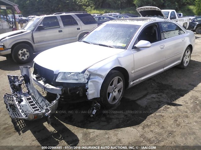 WAUML44E74N013324 - 2004 AUDI A8 L QUATTRO SILVER photo 2