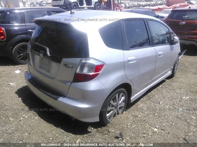 JHMGE8H56CS003457 - 2012 HONDA FIT SPORT SILVER photo 4