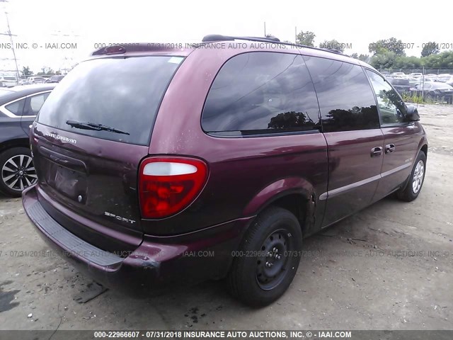 2B4GP44301R410274 - 2001 DODGE GRAND CARAVAN SPORT MAROON photo 4