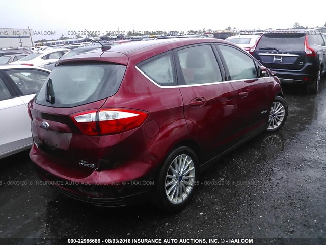 1FADP5BU2DL550482 - 2013 FORD C-MAX SEL MAROON photo 4