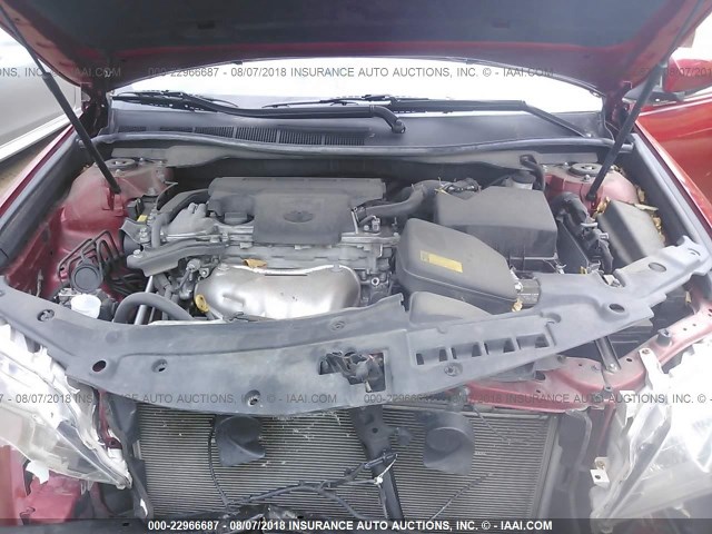 4T1BF1FK2CU544417 - 2012 TOYOTA CAMRY SE/LE/XLE RED photo 10