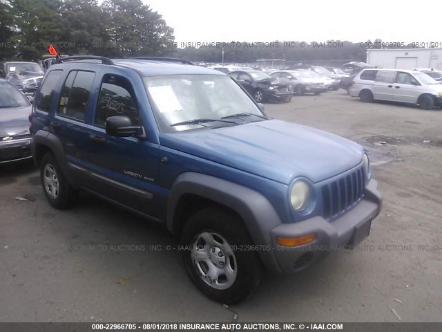 1J4GL48K93W618111 - 2003 JEEP LIBERTY SPORT/FREEDOM ლურჯი ფოტო 1