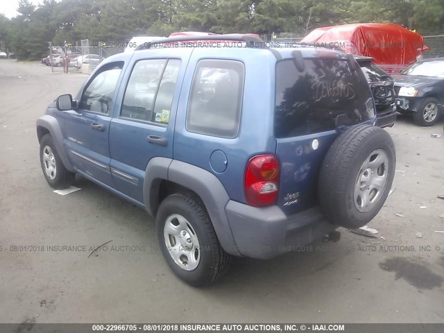 1J4GL48K93W618111 - 2003 JEEP LIBERTY SPORT/FREEDOM ლურჯი ფოტო 3