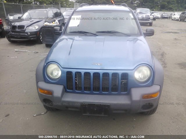 1J4GL48K93W618111 - 2003 JEEP LIBERTY SPORT/FREEDOM BLUE photo 6