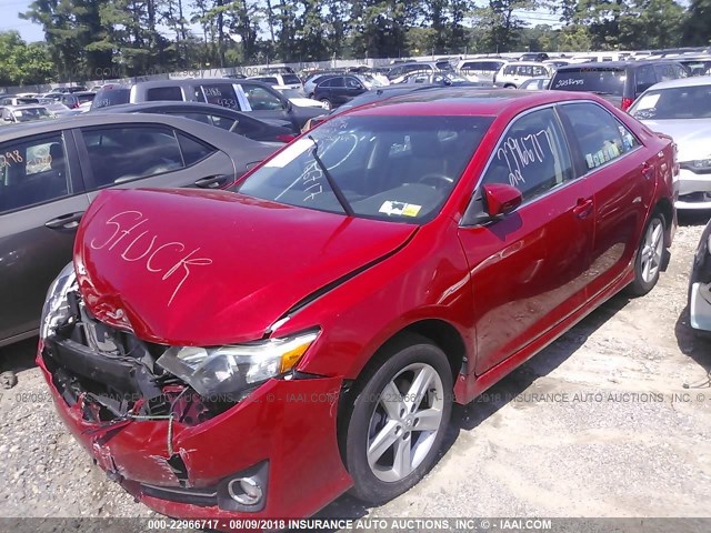 4T1BF1FK2CU551738 - 2012 TOYOTA CAMRY SE/LE/XLE წითელი ფოტო 2