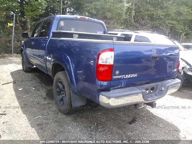 5TBET34136S533797 - 2006 TOYOTA TUNDRA DOUBLE CAB SR5 BLUE photo 3