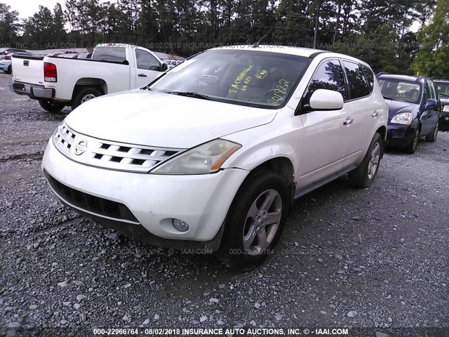 JN8AZ08T04W201882 - 2004 NISSAN MURANO SL/SE WHITE photo 2