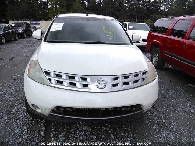 JN8AZ08T04W201882 - 2004 NISSAN MURANO SL/SE WHITE photo 6