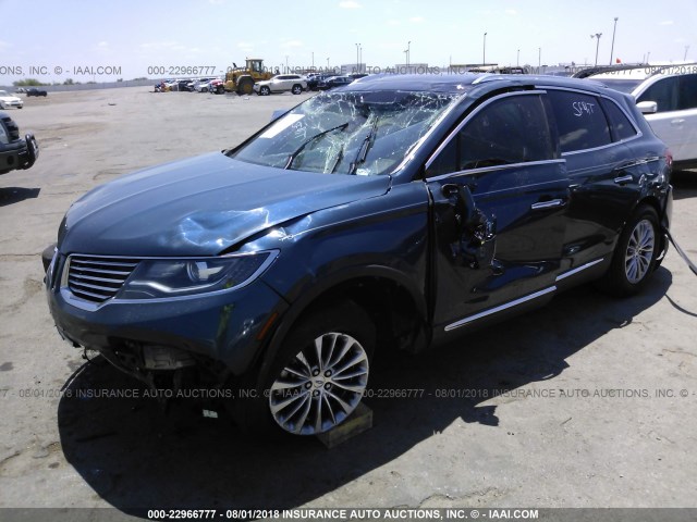 2LMTJ6KR5GBL46577 - 2016 LINCOLN MKX SELECT BLUE photo 2