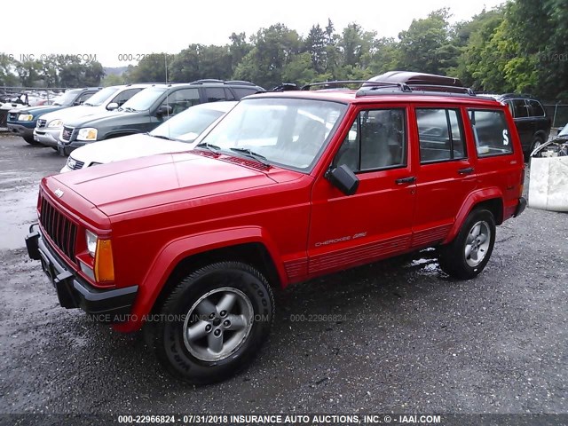 1J4FJ68SXTL306412 - 1996 JEEP CHEROKEE SPORT/CLASSIC RED photo 2