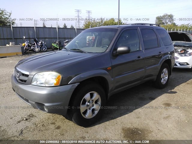 4F2YU08192KM45672 - 2002 MAZDA TRIBUTE LX/ES ნაცრისფერი ფოტო 2