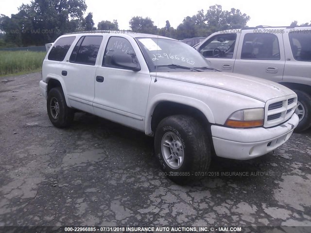 1B4HS48N62F128101 - 2002 DODGE DURANGO SLT WHITE photo 1