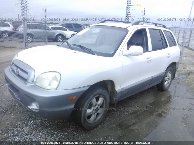 KM8SC13D75U953272 - 2005 HYUNDAI SANTA FE GLS/LX WHITE photo 2