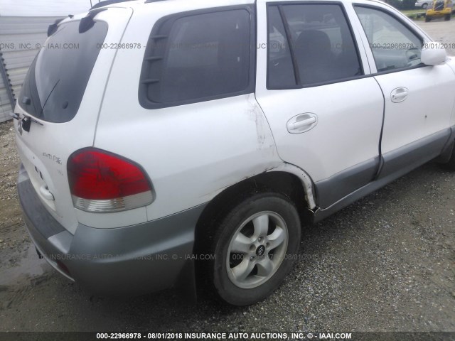 KM8SC13D75U953272 - 2005 HYUNDAI SANTA FE GLS/LX WHITE photo 6