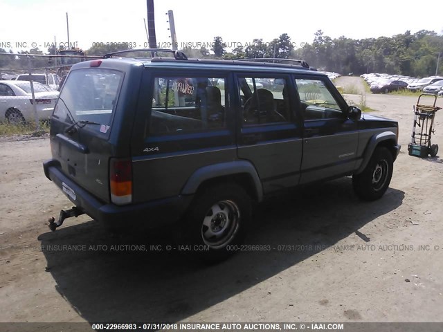 1J4FJ28S5VL518324 - 1997 JEEP CHEROKEE SE GREEN photo 4