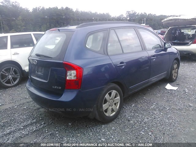 KNAFG526887183104 - 2008 KIA RONDO LX/EX BLUE photo 4